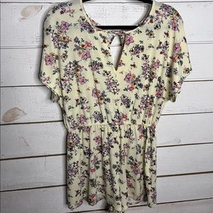 Bebop yellow floral romper size M